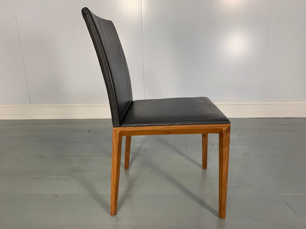 Walter Knoll Andoo Dining Chairs in Dark Brown Leather & Walnut, Set of 12 @ REHAUS