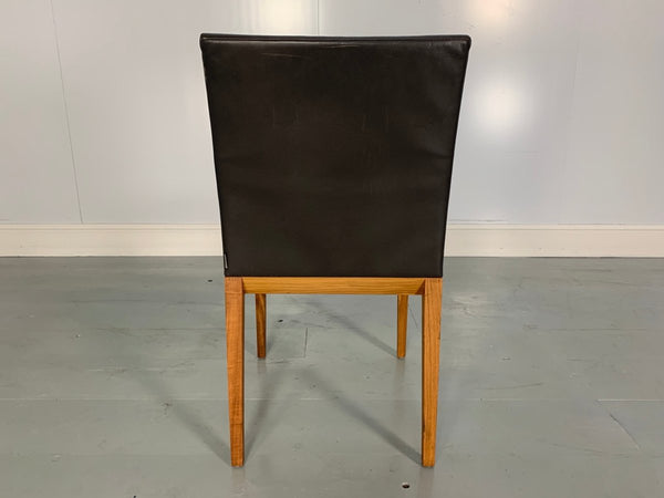 Walter Knoll Andoo Dining Chairs in Dark Brown Leather & Walnut, Set of 12 @ REHAUS