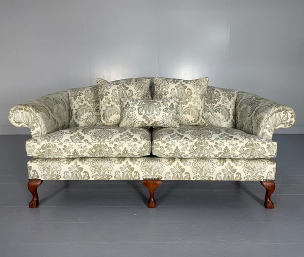Wesley Barrell Marlborough 2.5 - Seat Sofa - In Blue Grey Damask Fabric - RRP £5000 @ REHAUS