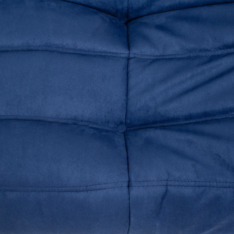 Ligne Roset by Michel Ducaroy Togo Blue Modular Sofa and Footstool, Set of 5