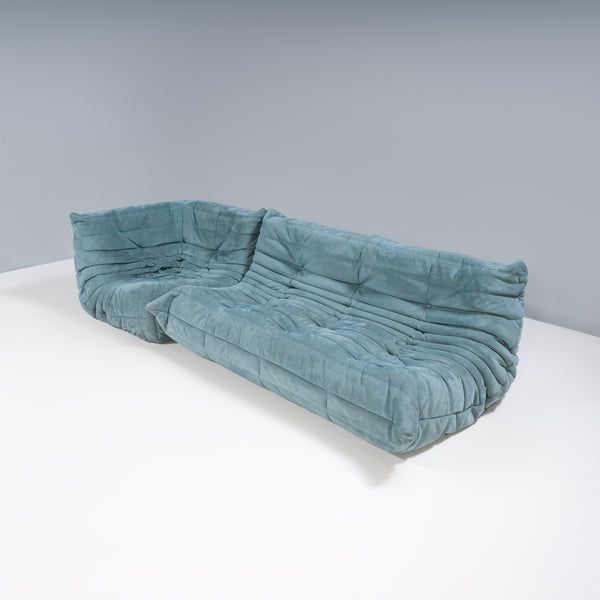 Ligne Roset by Michel Ducaroy Togo Light Blue Modular Sofa, Set of 2