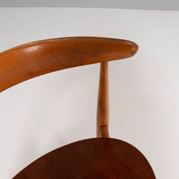 Hans Wegner for Fritz Hansen FH4103 Beech & Teak Heart Chairs @ REHAUS