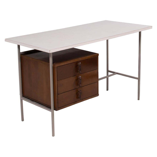 1950s Mid - century Knoll & Drake Formica and Walnut Desk - REHAUS - Knoll & Drake