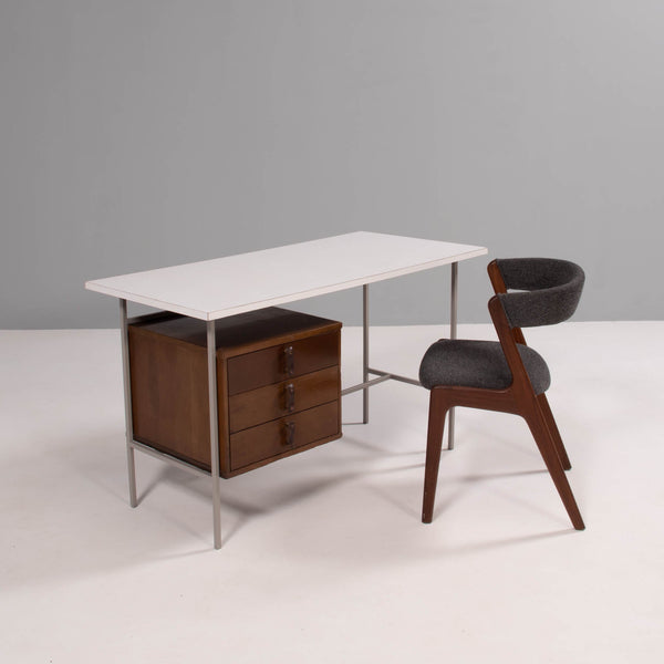 1950s Mid - century Knoll & Drake Formica and Walnut Desk - REHAUS - Knoll & Drake