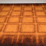 1970's Geometric Orange & Brown Shag Pile Rug - REHAUS - 1970's