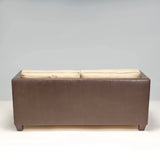 2 Seater Phillipe Hurel Brown Leather & Fabric Sofa - REHAUS - Philippe Hurel