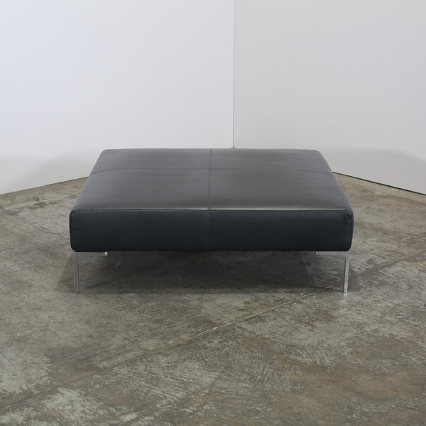 B&B Italia Charles Black Leather Ottoman