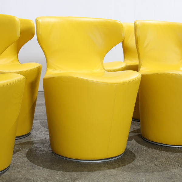B&B Italia Yellow Papilio Chairs by Naoto Fukasawa, Set of Six