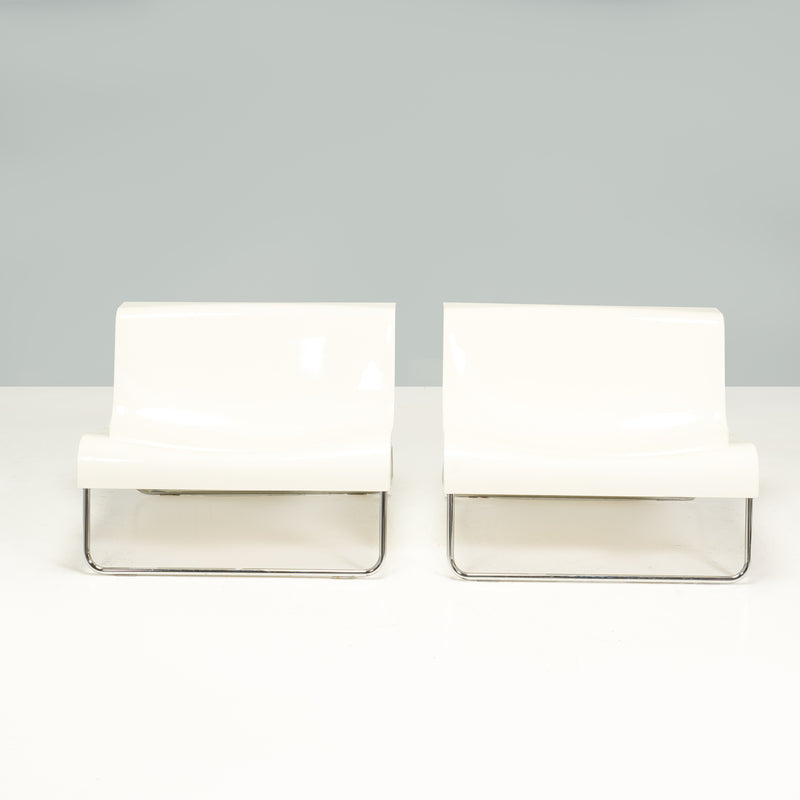 Piero Lissoni for Kartell White Form Armchairs, Set of 2