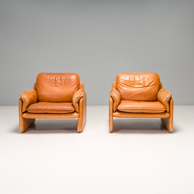 De Sede DS-61 Cognac Leather Armchairs, 1970s, Set of 2