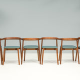 De La Espada Ando Upholstered Walnut Dining Chairs, Set of 6