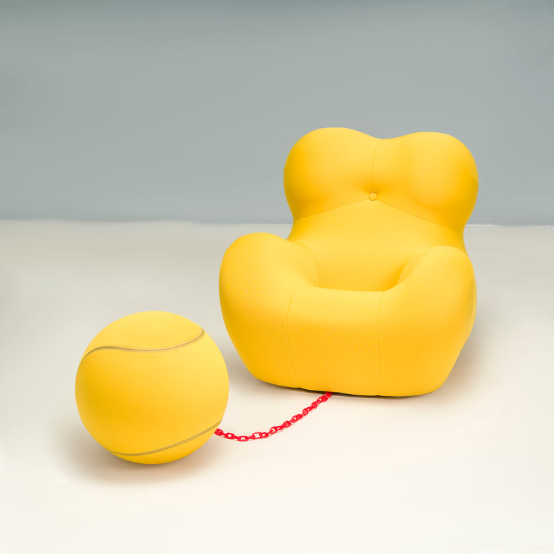 B&B Italia by Gaetano Pesce Yellow Up Junior Armchair with footstool