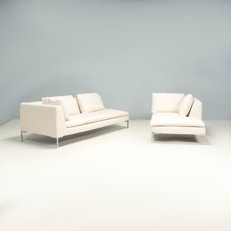 B&B Italia by Antonio Citterio Ivory Cream Fabric Charles Corner Sofa, 2022
