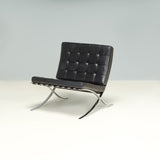 Knoll by Ludwig Mies Van der Rohe & Lilly Reich Black Leather Barcelona Armchairs, Set of 2