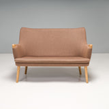 Hans J. Wegner for Carl Hansen & Son CH72 Biscuit Beige Fabric Two-Seat Sofa