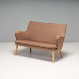 Hans J. Wegner for Carl Hansen & Son CH72 Biscuit Beige Fabric Two-Seat Sofa