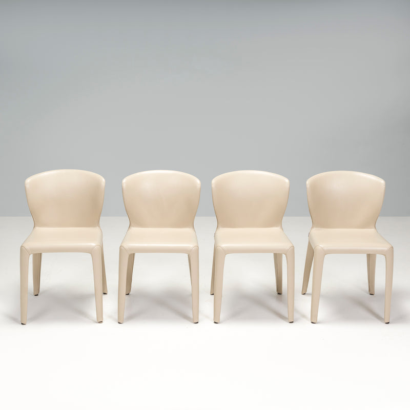 Cassina by Hannes Wettstein 367 Hola Cream Leather Dining Chairs, Set of 4