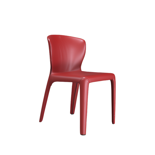 Red Leather Cassina Hola Dining Chair