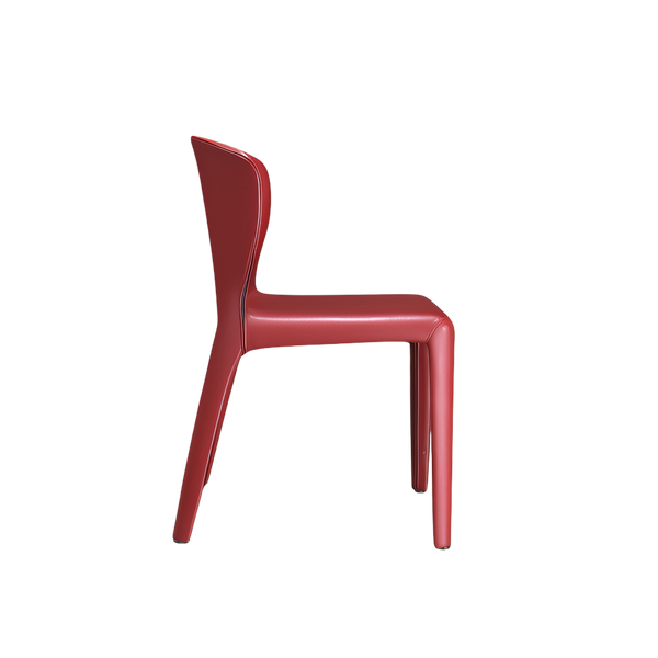 Red Leather Cassina Hola Dining Chair