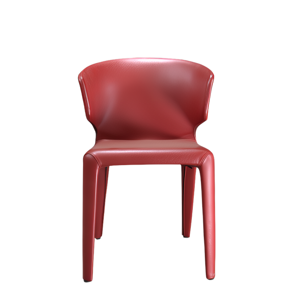 Red Leather Cassina Hola 367 Dining Armchair