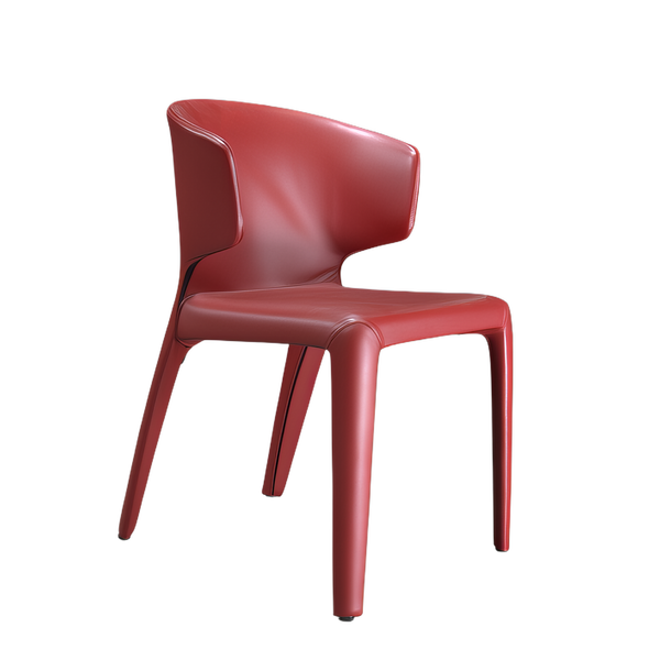 Red Leather Cassina Hola 367 Dining Armchair