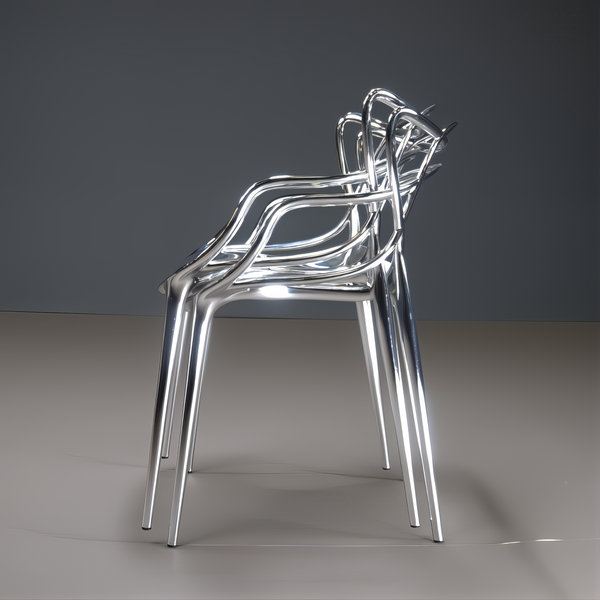 Kartell Masters Chairs in Metal Chrome Finish, Set of 8