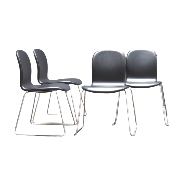 Cappellini Stackable Tate Chair in Black by Jasper Morrison