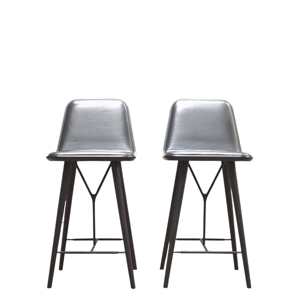 Indor Fredericia Spine Bar Stool with Grey Upholstery