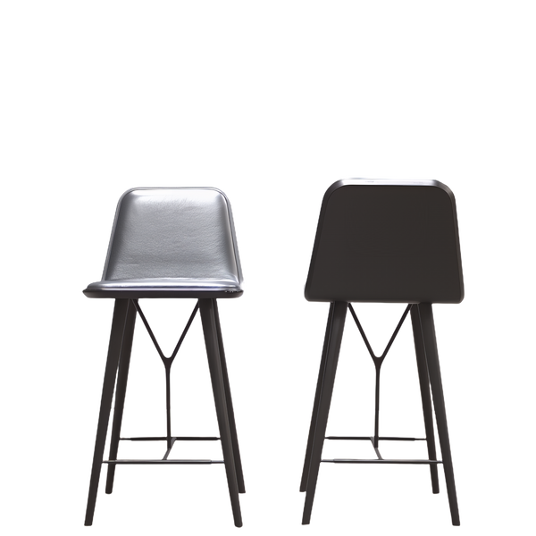 Indor Fredericia Spine Bar Stool with Grey Upholstery