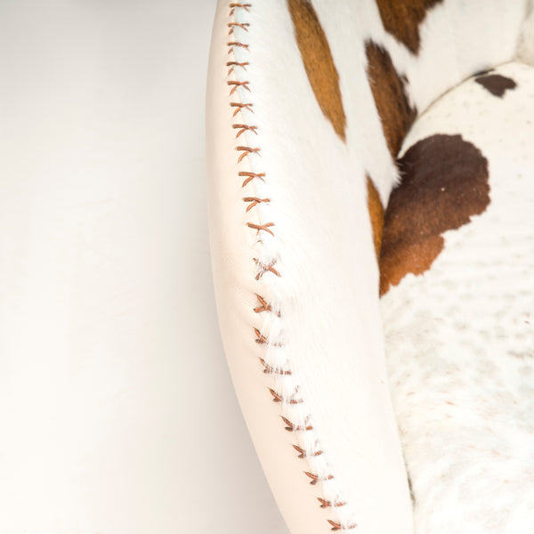 De Sede DS-102 Leather Pony Hide Three Seater Curved Sofa By Mathias Hoffmann