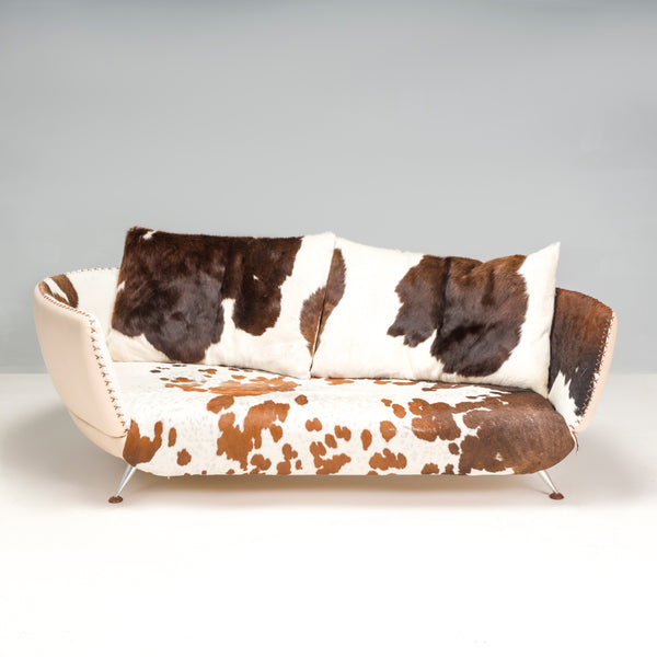 De Sede DS-102 Leather Pony Hide Three Seater Curved Sofa By Mathias Hoffmann