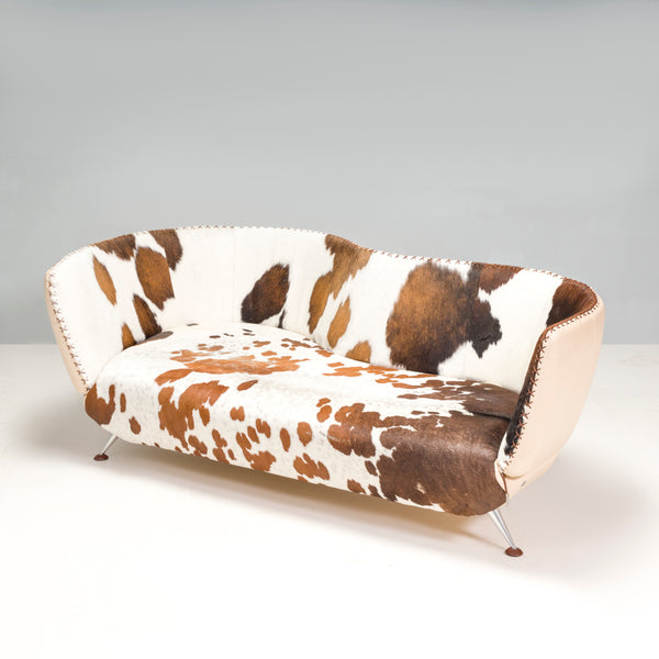 De Sede DS-102 Leather Pony Hide Three Seater Curved Sofa By Mathias Hoffmann