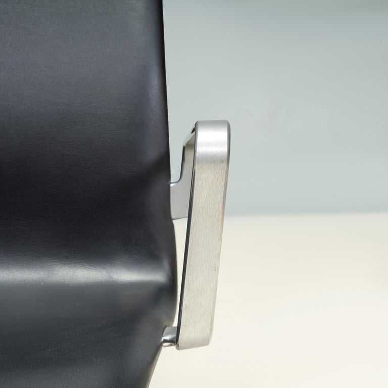 Arne Jacobsen for Fritz Hansen Black Leather Model 3273 Oxford Office Chair, 2008