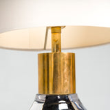 Porta Romana Fitzgerald Blue Blown Glass With Patinated Brass Small Table Lamp