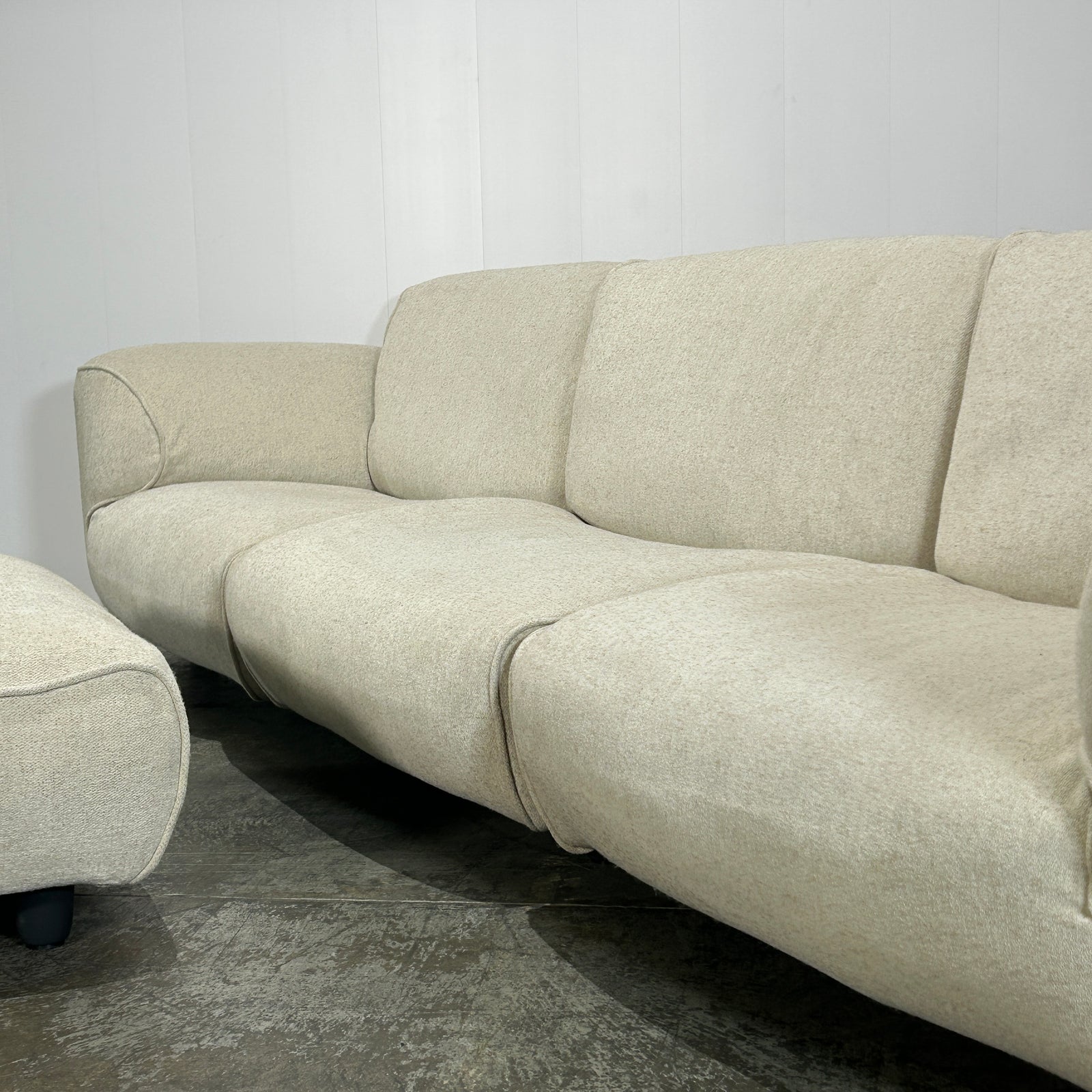 Edra Grande Soffice Sofa and Footstool by Francesco Binfaré