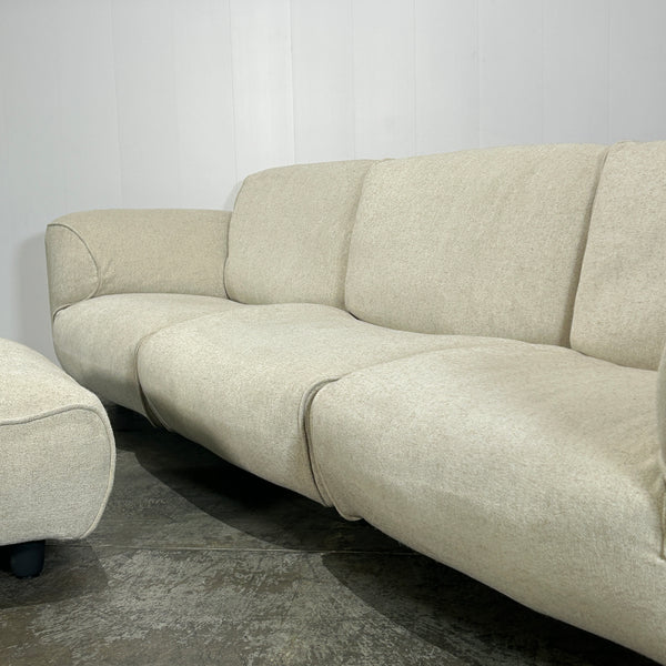 Edra Grande Soffice Sofa and Footstool by Francesco Binfaré