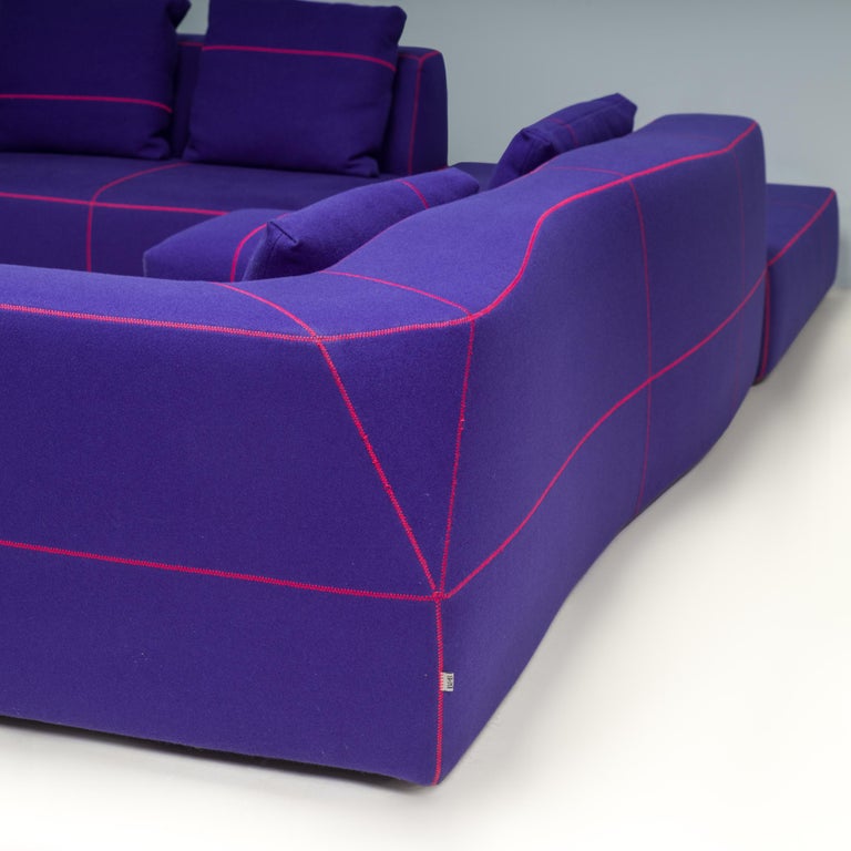 B&B Italia by Patricia Urquiola Purple Bend Three Piece Modular Sofa