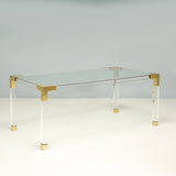 Jonathan Adler Jacques Acrylic And Brass Rectangular Dining Table