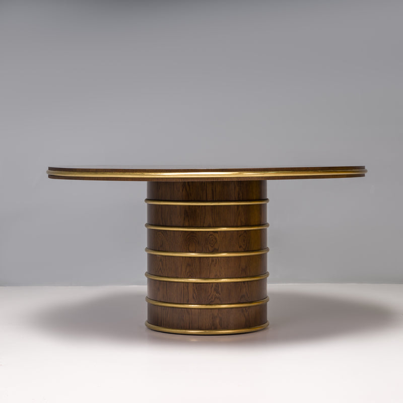 Julian Chichester Madrid Round Oak and Brass Dining Table