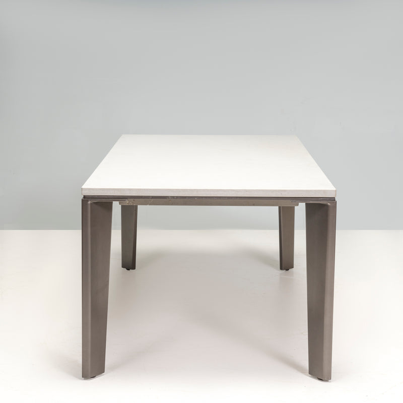 Holly Hunt Grey Keel Cement Outdoor Dining Table