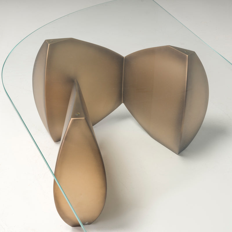 Massi Coffee table by Evan Lewis Inc, Bronze and Glass