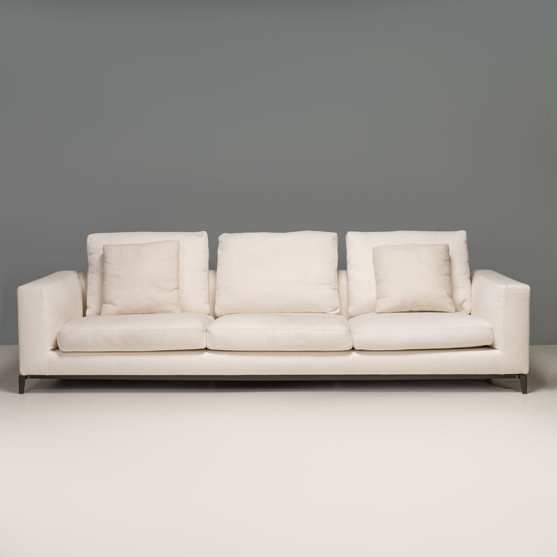 Minotti by Rodolfo Dordoni Andersen White Fabric Three Seater Sofa