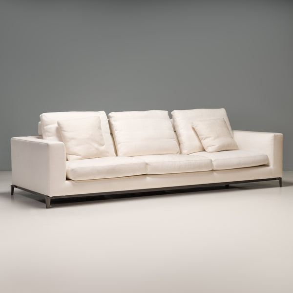 Minotti by Rodolfo Dordoni Andersen White Fabric Three Seater Sofa