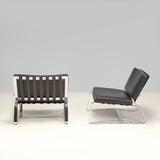 Minotti by Rodolfo Dordoni Black Leather Delaunay Lounge Armchair, Set of 2