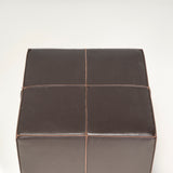 Minotti By Rodolfo Dordoni Villon Pouffe Ottomans Chocolate Leather, Set of Two