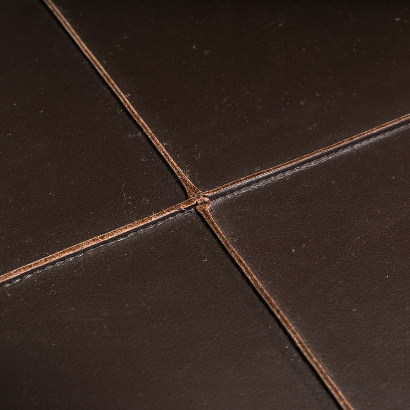 Minotti By Rodolfo Dordoni Villon Pouffe Ottomans Chocolate Leather, Set of Two