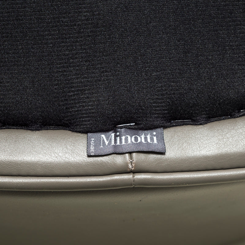Minotti by Rodolfo Dordoni Grey Leather Martin Armchair