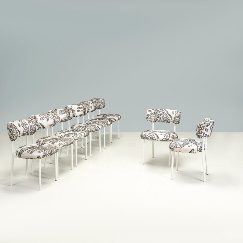 David Thulstrup for Møbel Copenhagen Font Dining Chairs with Dedar Fabric, Set of 8