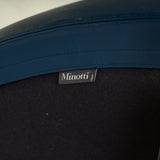 Rodolfo Dordoni for Minotti Navy Leather YANG Round Ottoman