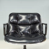 Knoll Black Leather Pollock Executive Office Chair, 1960's